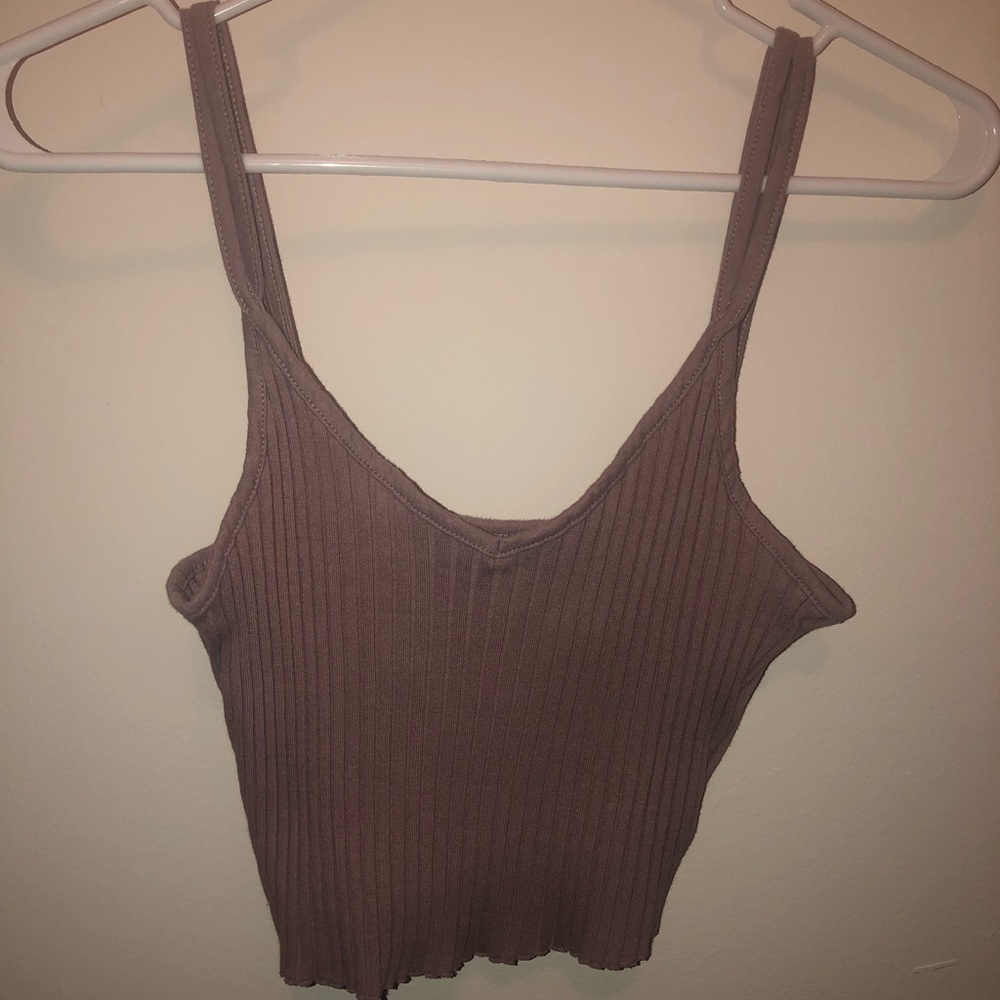 Purple robbed tank top